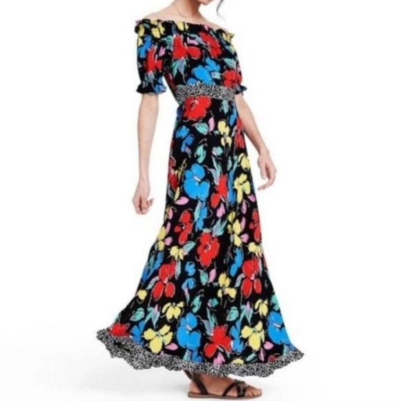 RIXO x Target Floral Off The Shoulder Puff Sleeve Dress 2 - Picture 2 of 10